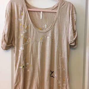 Free People embroidered Tee shirt.